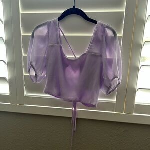 Lulu's Lavender Sheer Blouse
